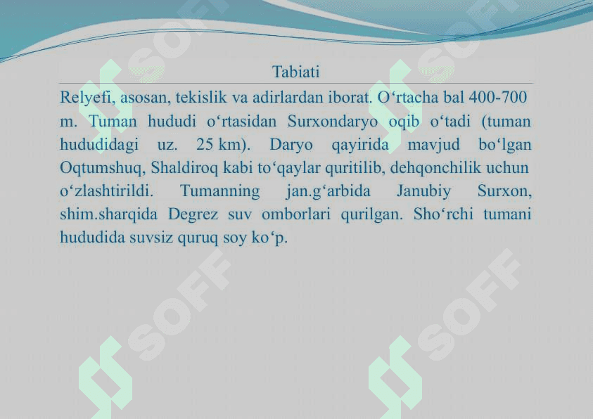 SHOʻRCHI TUMANI 2
