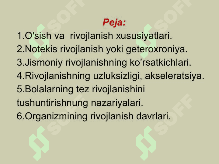 Bolalar va o’smirlar o’sishi va rivojlanishining umumiy qonuniyatlari 2