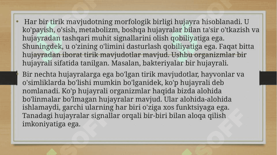 O’SIMLIK   VA   HUJAYRALARINING O’XSHASHLIGI   VA      FARQLI BELGILARI 4