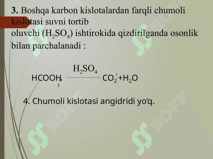 Chumoli kislota Muhim hususiyatlarni Olinish usullari Qo’llanilishi 7
