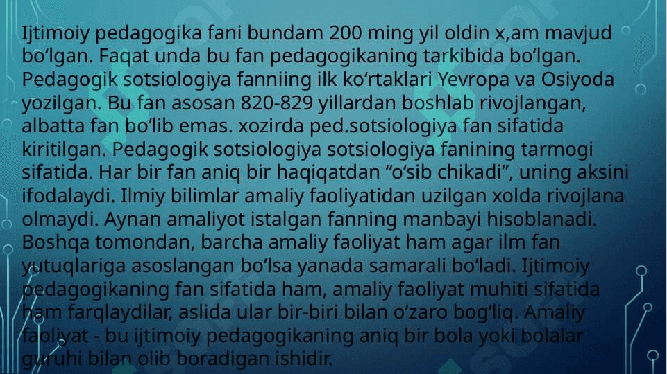 ÒZBEKISTONDA IJTIMOIY PEDAGOGIKA RIVOJLANISH TARIXI 4