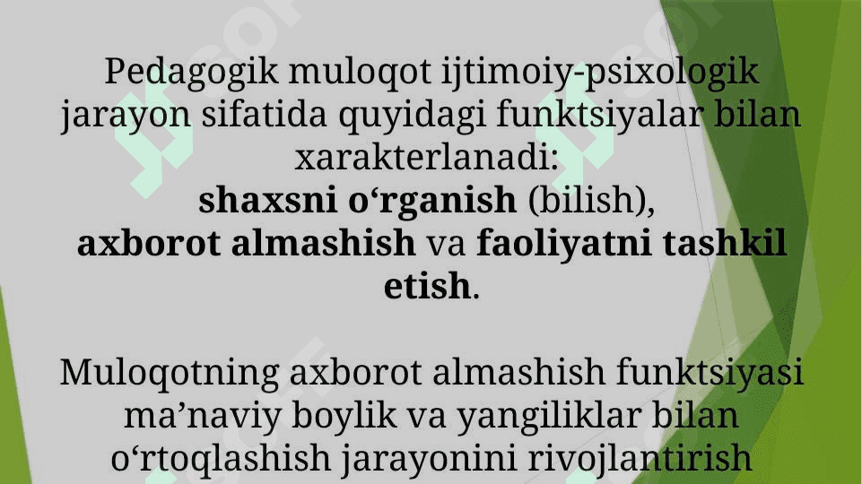 O’qituvchi faoliyatida muloqot madaniyati va psixologiyasi 8