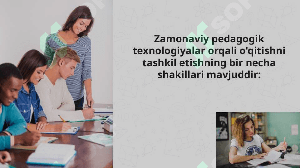 Zamonaviy pedagogik texnologiyalar orqali o'qitishni tashkil etishning shakillari 2