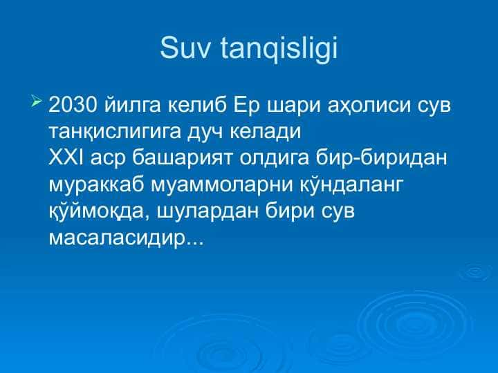 Suv tanqisligi 1