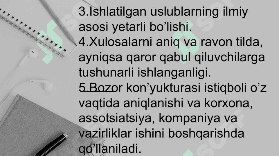 Bozor konyukturasini tadqiq qilish va bashorat qilish 4