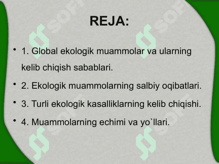 Mintaqaviy ekologik muammolar va ularning kelib chiqish sabablari. 2