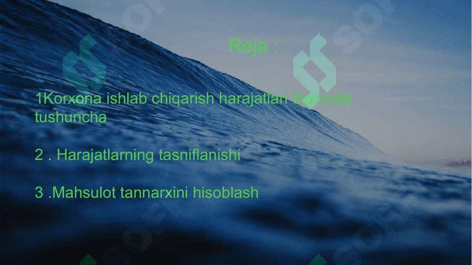 Ishlab chiqarish harajatlari va mahsulot tannarxini hisoblash 2