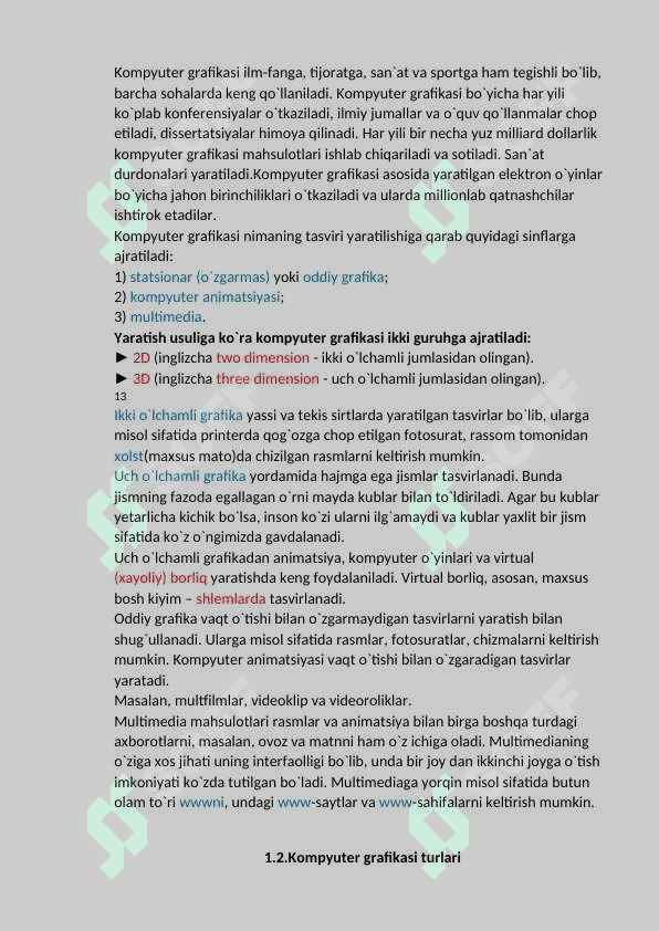 Kompyuter grafikasi bilan ishlovchi dasturlar va ularning imkoniyatlari 6