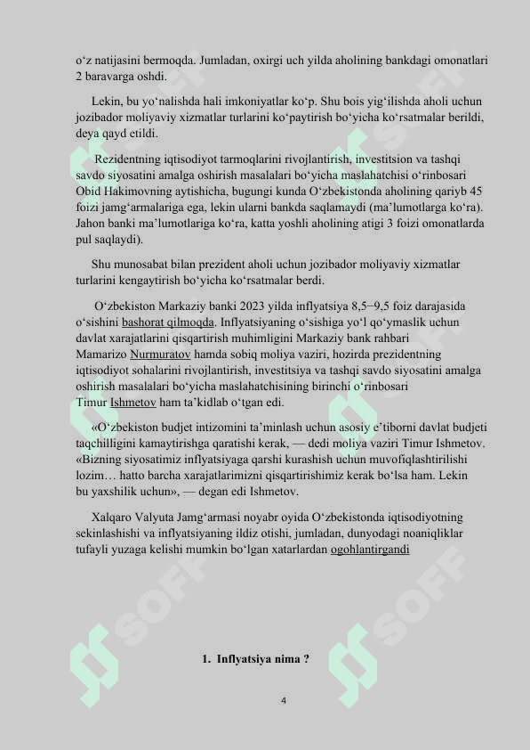 O'zbekistonda inflyatsiyaning sabablari va   xususiyatlari 4