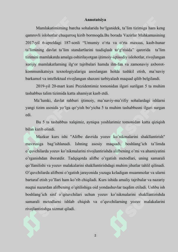 Savod o‘rgatish davri yozuv darslarida imlo ustida ishlash 2