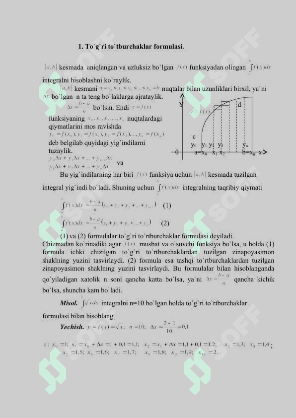 ANIQ INTEGRALNI TAQRIBIY HISOBLASH 2