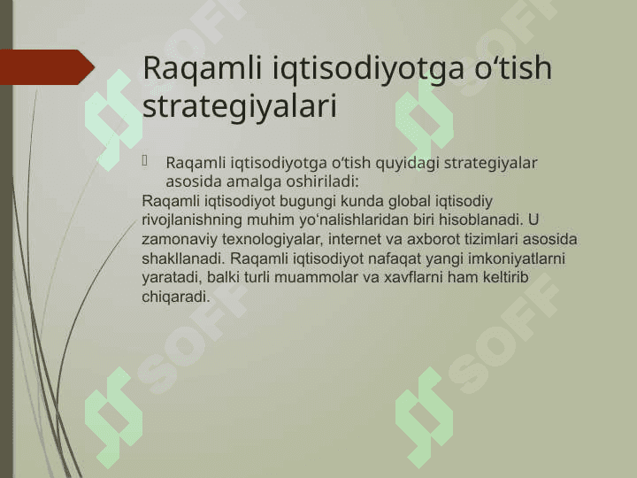 Raqamli iqtisodiyotga o‘tish strategiyalari muammolar va xavflar 4