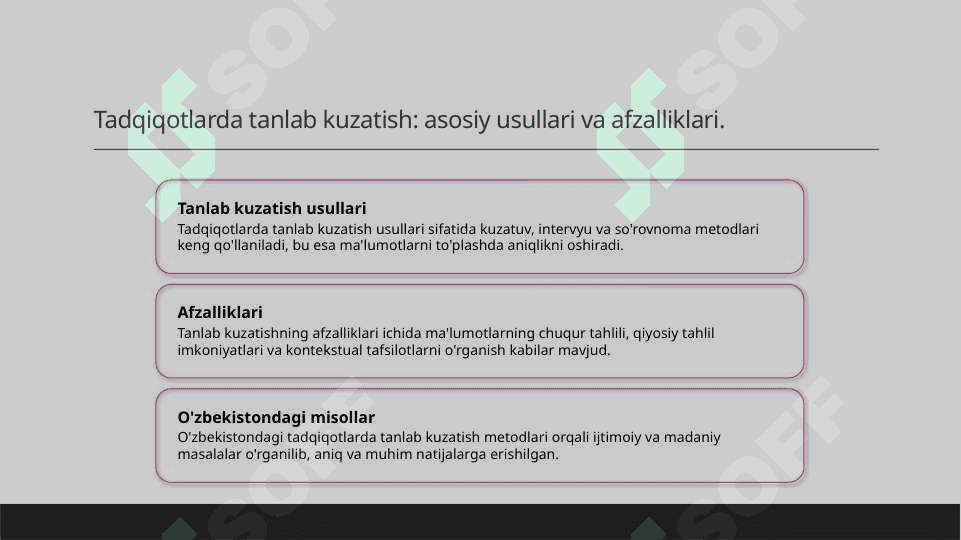 Tanlab kuzatish mohiyati zaruriyati va maqsadi 1 6