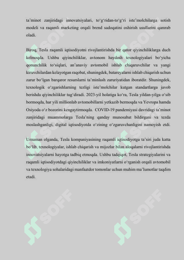 TESLA KAMPANIYASI HAQIDA RAQAMLI IQTISODIYOTDAN SLAYT TAYORLASH KERAK 3
