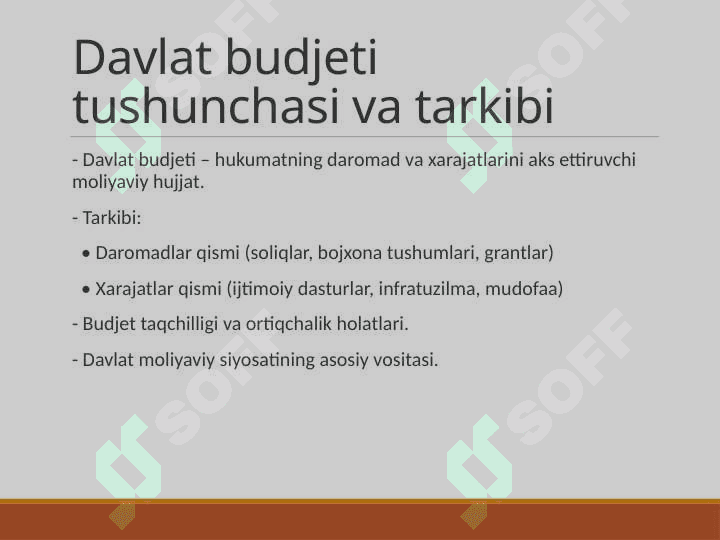 Davlat budjeti tarkibi va uning takomillashtirish yo‘llari 4
