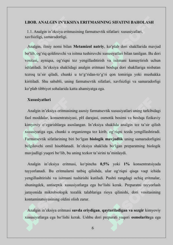 Analgin in’eksiya uchun eritmasini sifatini baholash, qadoqlash va o‘rash. 6