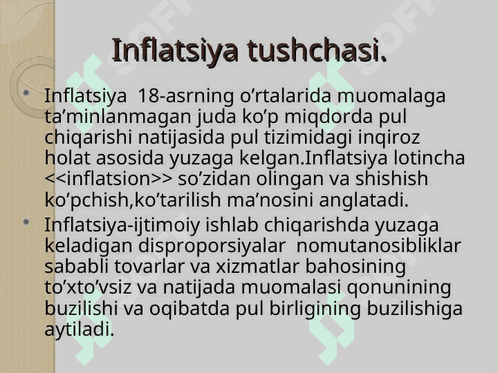 inflyatsiyaning mohiyati va kelib chiqish sabablari 3