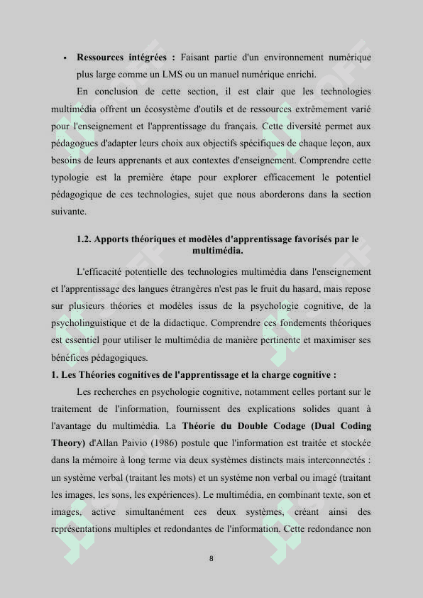 L'utilisation des technologies multimédia dans l'enseignement du français. 8