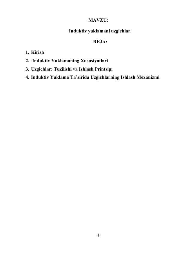 Induktiv yuklamani uzgichlar 1