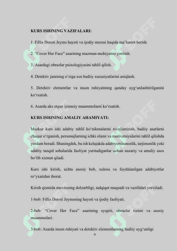 Fillis Doroti Jeymsning " Cover Her Face" asarlarida inson ruhiyati va detektiv janrning uyg'unligi 4
