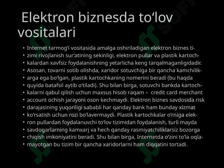 Elektron to‘lov tizimlari 2
