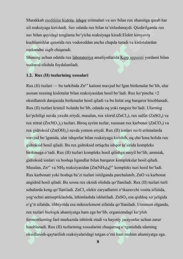 Rux (II) kationining analitik kimyosi 8