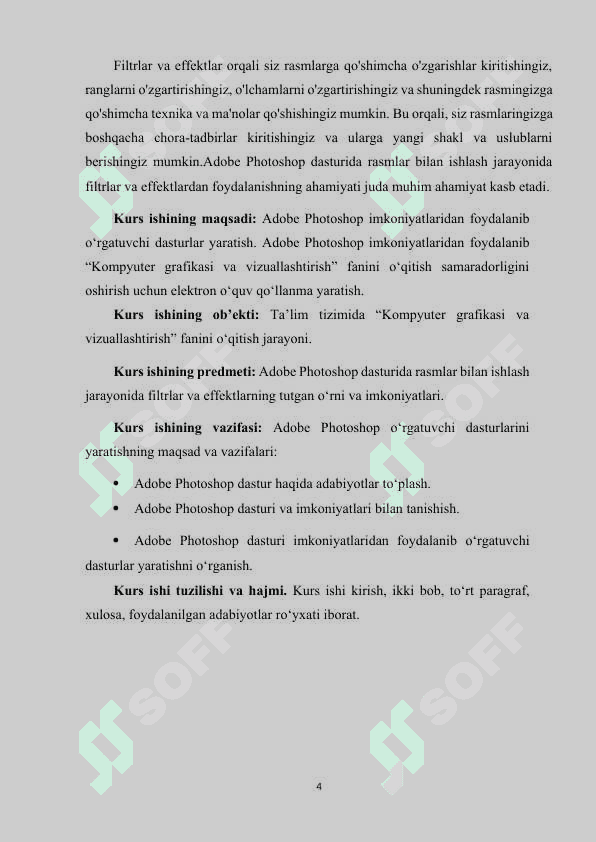 Adobe Photoshopda rasmlar bilan ishlash jarayonida filtrlar va effektlardan foydalanishning ahamiyati 4