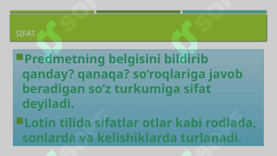 1 va 2 turlanishdagi sifatlar (lotin tili) 3