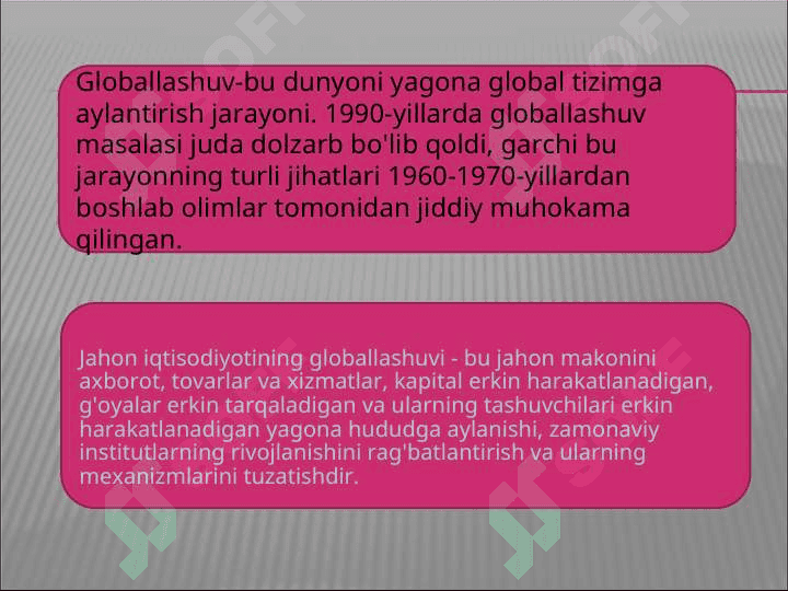 JAHON IQTISODIYOTI GLOBALLASHUVINING XALQARO MOLIYA TIZIMIGA TA`SIRI 2