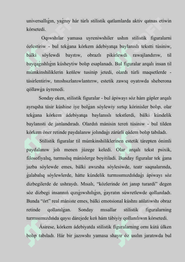 Stilistik figuralar hám olardıń túrleri 6