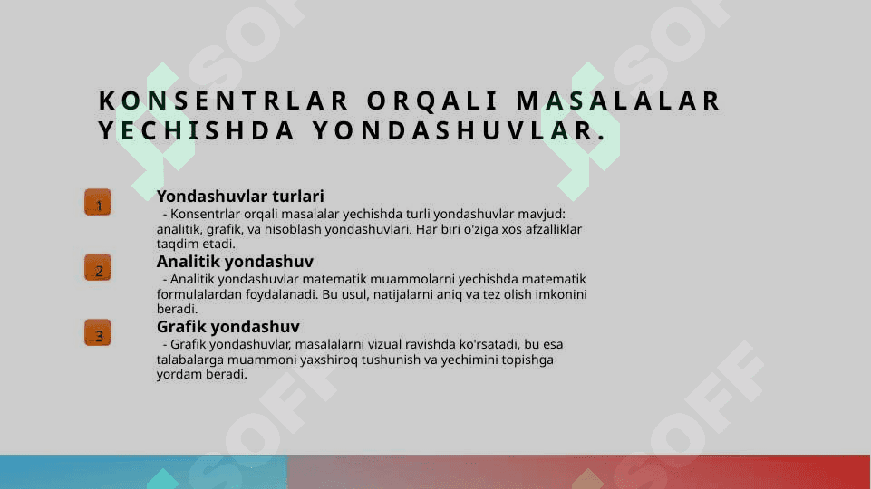 Konsentrlar (10, 100, 1000 va koʽp xonali sonlar) boʽyicha masalalar yechish ustida ishlash 4