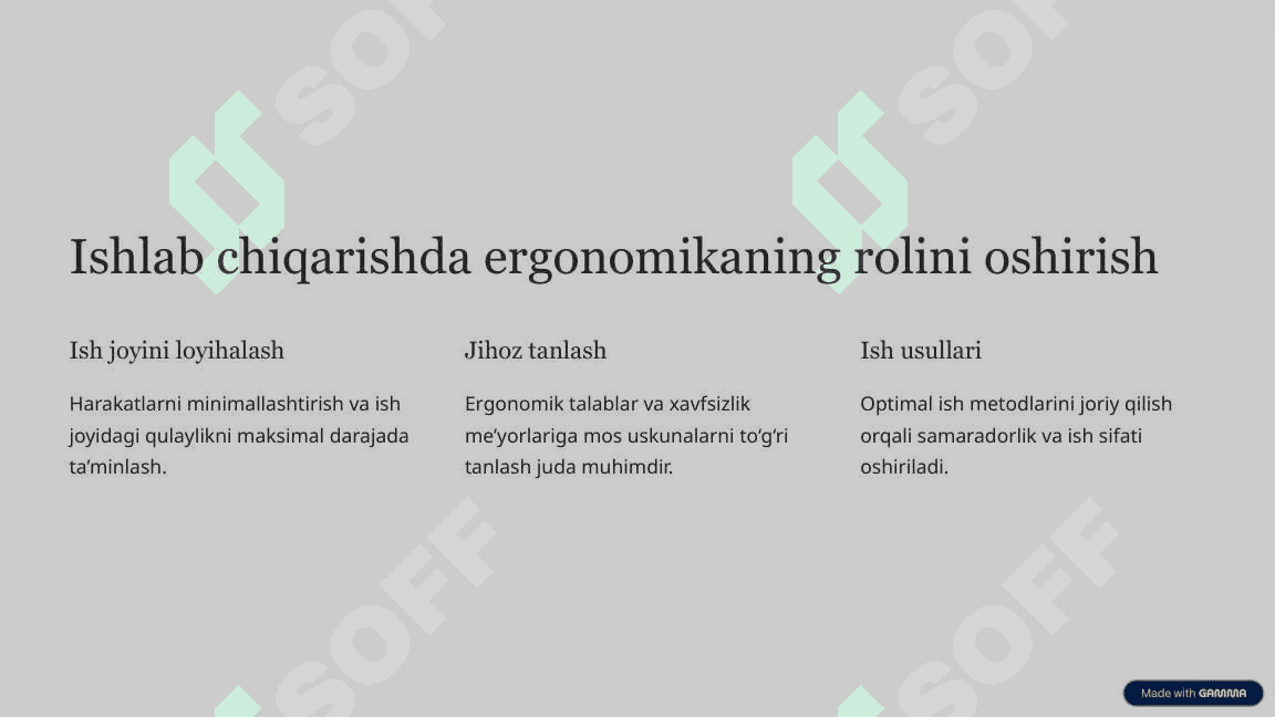 Ish ishlab chiqarish ergonomikasi 4