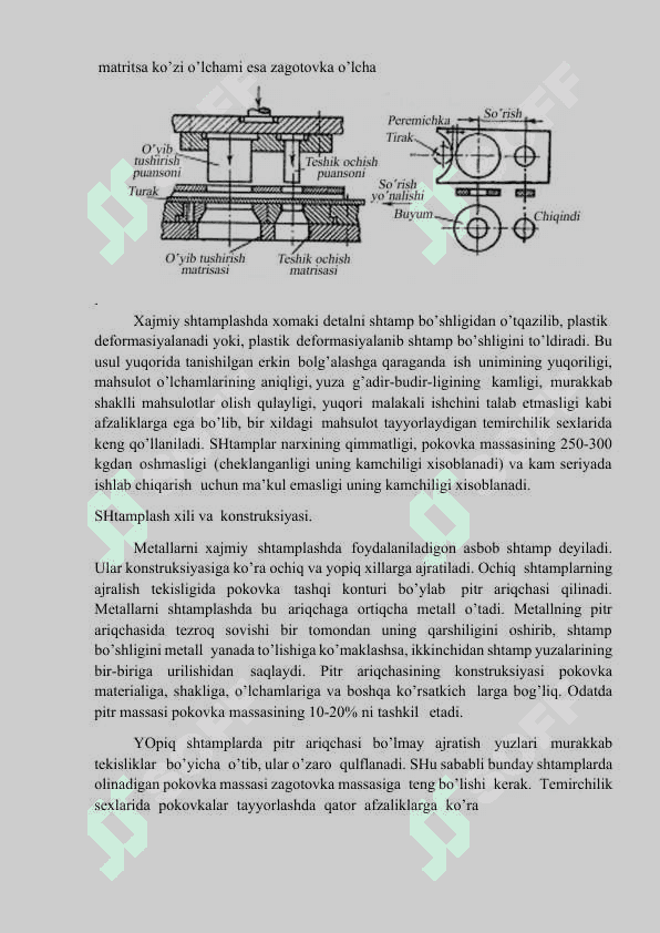 Shtamplash texnologik jarayonini ishlab chigish bosqichlari 5