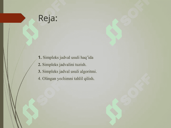 Chiziqli prоgrаmmаlаshtirish mаsаlаsini simplеks usul bilan yechish 2