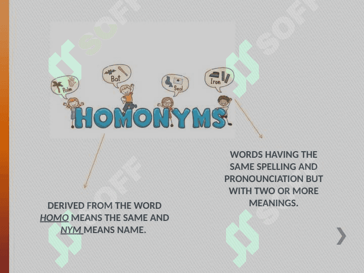 Homonymy and polysemy 2