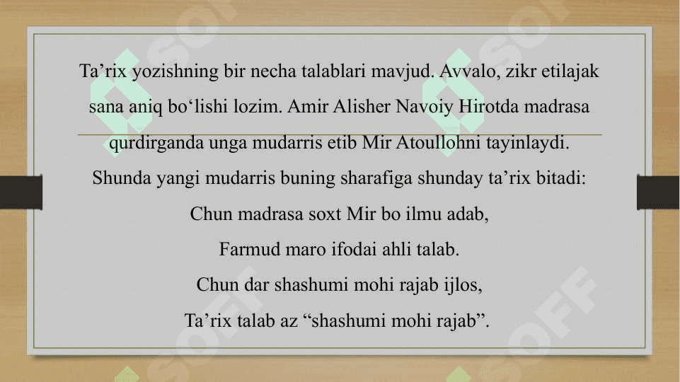TA’RIX MODDASINI HISOBLASH 4