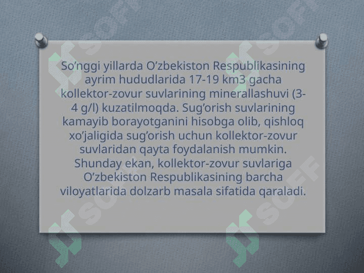 Kollektor-zovur suvlaridan ekinlarni sug’orishda foydalanish yo’llari 3