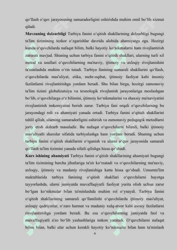 Umumtaʼlim maktablarda tarbiya fanini oʻqitish shakllarining har biriga misollar yozish k.docx 4