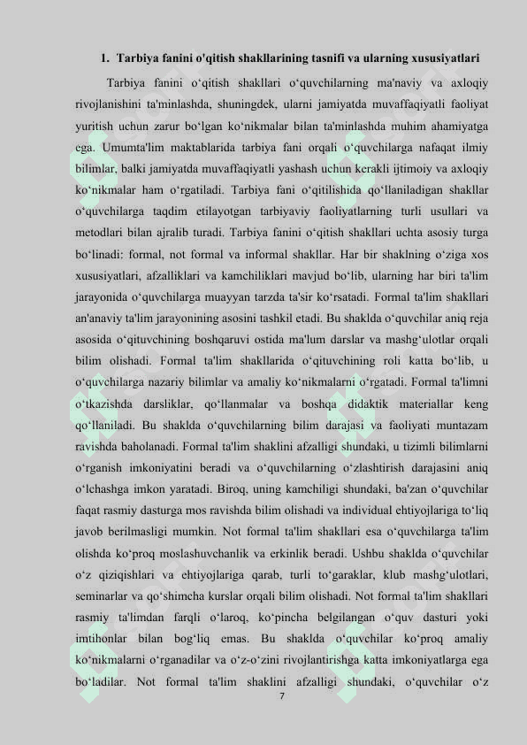 Umumtaʼlim maktablarda tarbiya fanini oʻqitish shakllarining har biriga misollar yozish k.docx 7