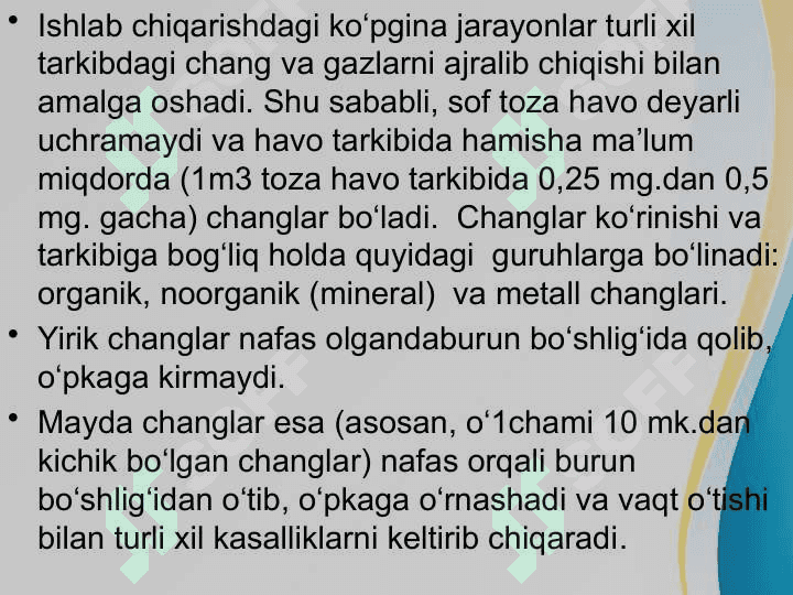 Ishlab chiqarish binolarini isitish va shamollatish. Binolarda ishchi o’rinlarini yuritish 3