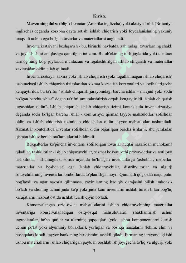 INVENTARIZATSIYA, BAXOLASH VA PROGNOZ KARTALAR 3