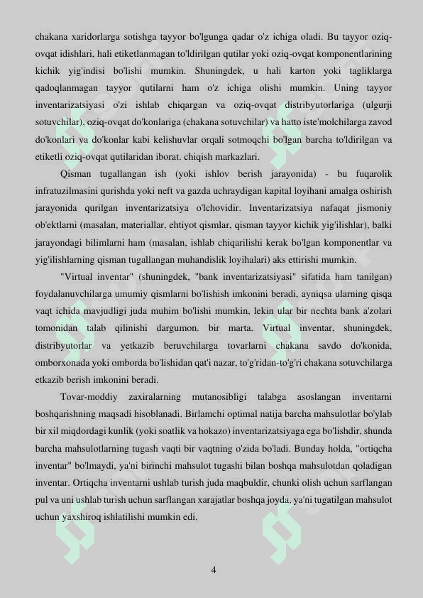 INVENTARIZATSIYA, BAXOLASH VA PROGNOZ KARTALAR 4