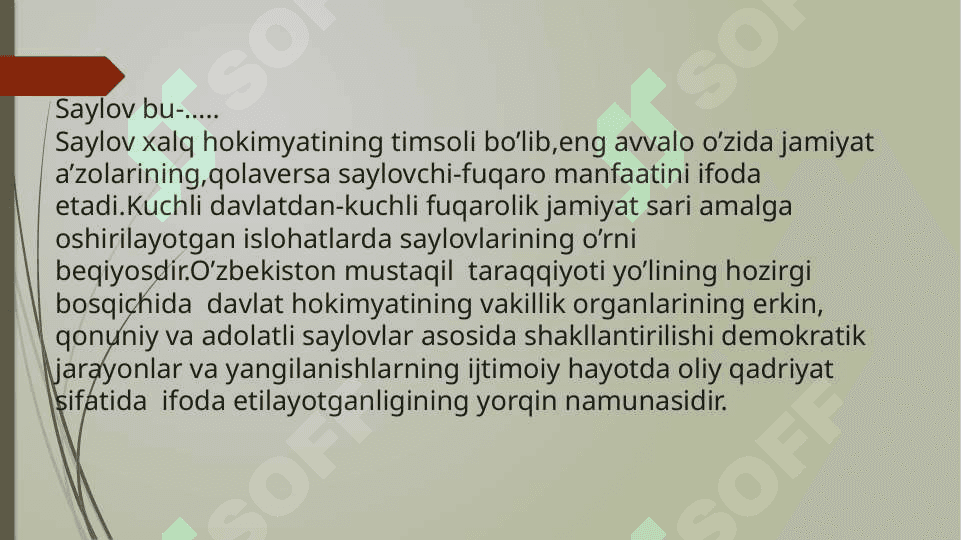 Saylov xuquqi erkinligi – fuqorolik jamiyatining sharti 3