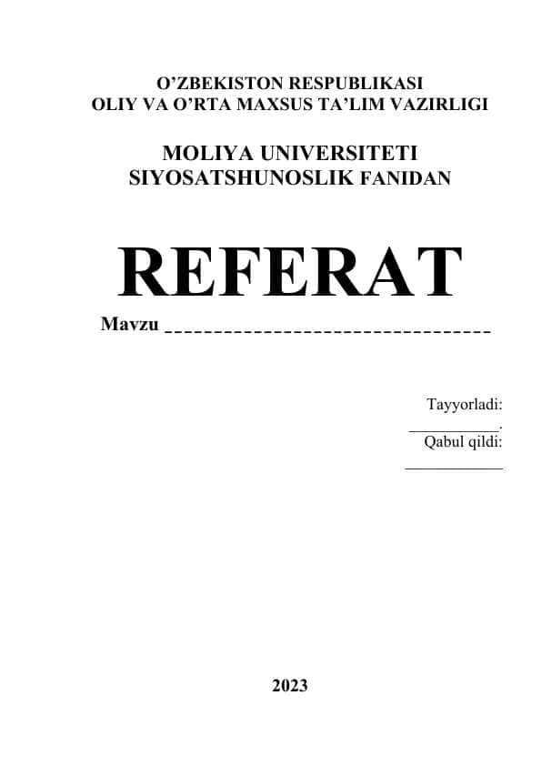refarat ( namuna) 1