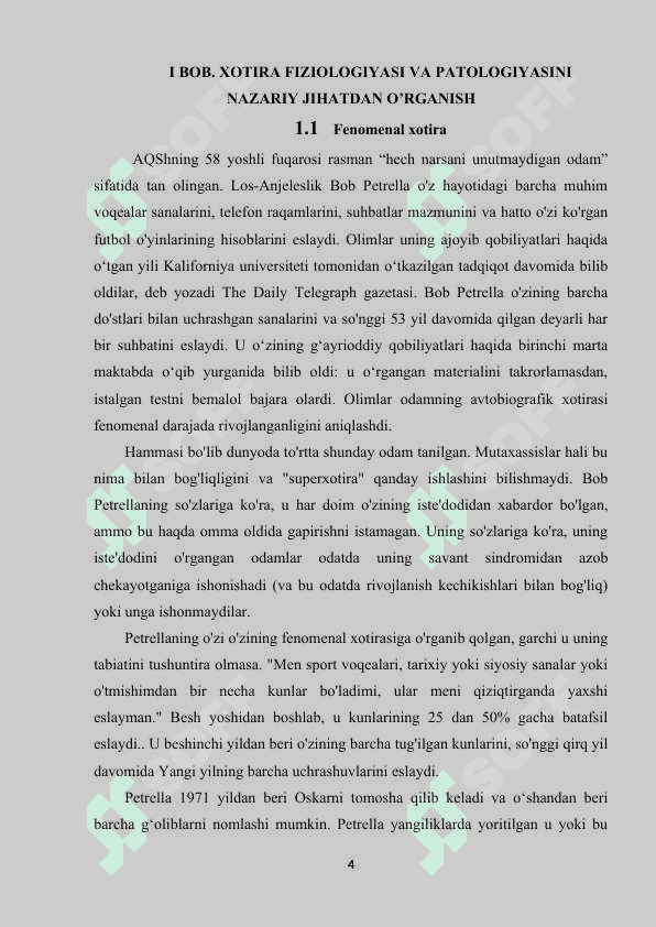 FENOMENAL XOTIRA SHAKLLANISHI VA NAMOYON BO‘LISHI 4