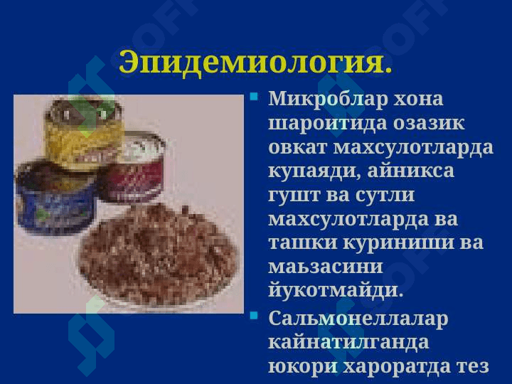 Salmonelloz Ovqatdan zaharlanish Botulizm Сальмонеллез. Овкатдан захарланиш. Ботулизм 8