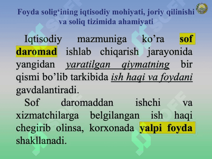 FOYDA SOLIG‘I 6