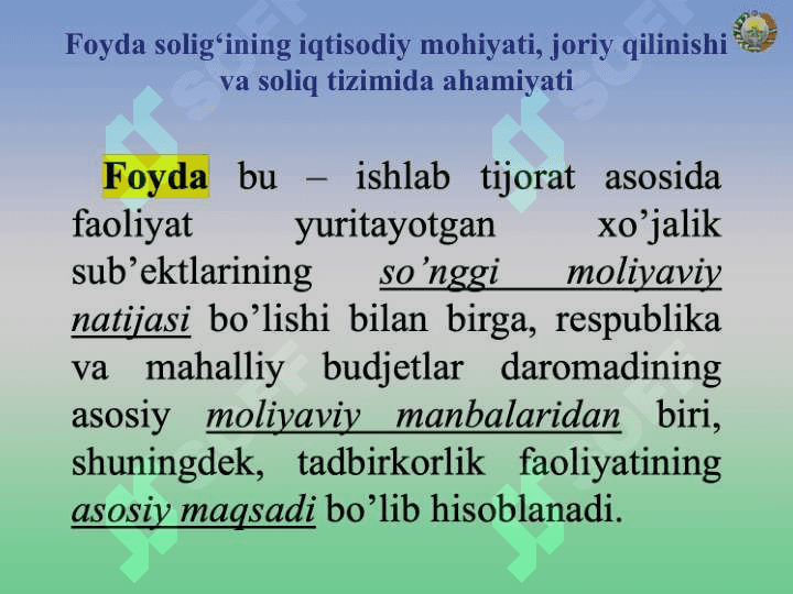 FOYDA SOLIG‘I 7