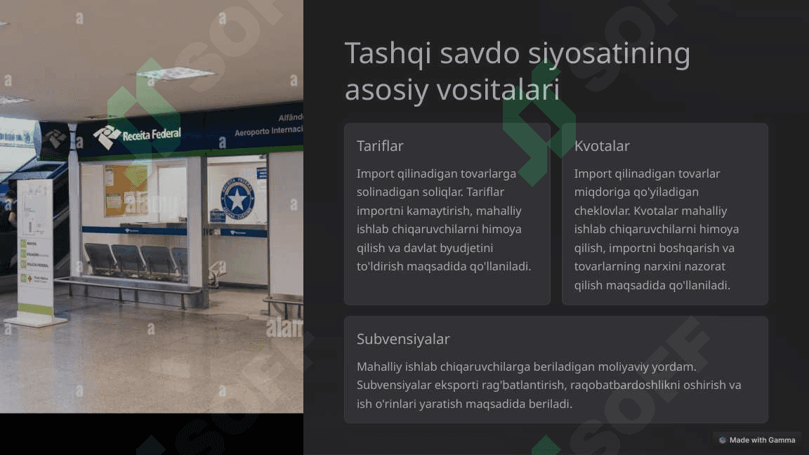 Tashqi savdo siyosati | Mustaqil ish | Prezentatsiya 3