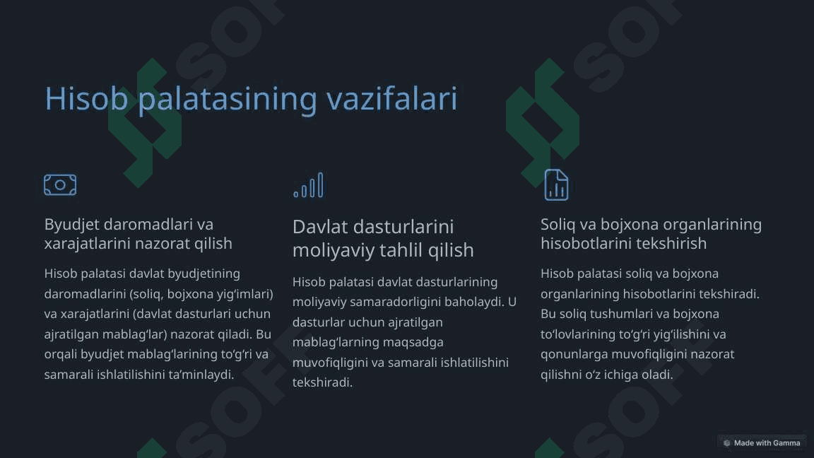 Umumdavlat nazorat organlari va ularning moliyaviy nazoratni tashkil etishi 4